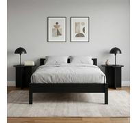 vidaXL Tavolo laterale 2 pz Nero Ø 39 x 38 cm Legno ingegnerizzato