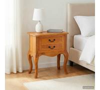 vidaXL Tavolo laterale con cassetto Naturale 60,5 x 30 x 61 cm