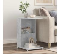 vidaXL Tavolo laterale con ruota Grigio cemento 40 x 35 x 60 cm