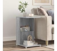 vidaXL Tavolo laterale con ruota Grigio Sonoma 40 x 35 x 60 cm