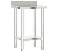 vidaXL Tavolo Lavoro da Cucina con Paraschizzi 55x55x93cm Acciaio Inox