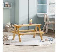 vidaXL Tavolo per Bambini con Panche IRUN 90x79,5x50 cm Legno Massello