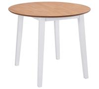 vidaXL Tavolo per Sala da Pranzo con Ali Rotondo in MDF Bianco