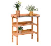 vidaXL Tavolo Piante con Ripiani Marrone 78x38x,82,5cm Massello Abete