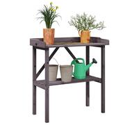 vidaXL Tavolo Piante Ripiano Grigio 78x38x,82,5cm Legno Massello Abete