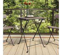 vidaXL Tavolo Pieghevole da Bistrò Grigio 55x54x71 cm Polyrattan