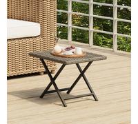 vidaXL Tavolo Pieghevole Grigio 45x35x32 cm in Polyrattan
