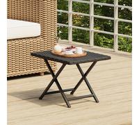 vidaXL Tavolo Pieghevole Nero 45x35x32 cm in Polyrattan