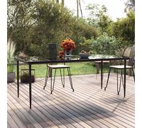vidaXL Tavolo Pranzo Giardino Nero200x100x74 Acciaio e Vetro Temperato