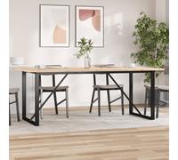 vidaXL Tavolo Pranzo Telaio a O 200x100x75,5 cm Legno Pino e Acciaio