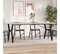 vidaXL Tavolo Pranzo Telaio a Y 200x100x75,5 cm Legno Pino e Acciaio