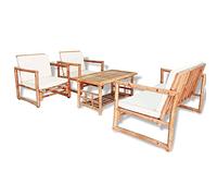 vidaXL Set Divani da Giardino 4 pz con Cuscini in Bambù