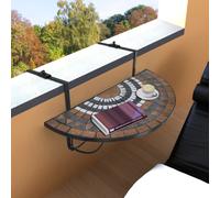 Tavolo sospeso da balcone terracotta e bianco con mosaico