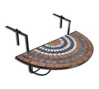 Tavolo sospeso da balcone terracotta e bianco con mosaico