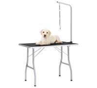 vidaXL Tavolo Toelettatura per Cani Regolabile con 1 Anello