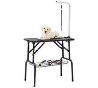 vidaXL Tavolo Toelettatura per Cani Regolabile con 1 Anello e Cesto