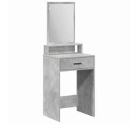 Tavolo Vanity Grigio Contemporaneo con Specchio Ampio Spazio MDF Vanity Design Multi Funzionale Perfetto per Camera da Letto Scrivania per Trucco Furniture Organiser Consolle