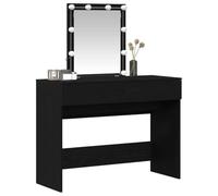 vidaXL Tavolo Vanity Moderno in Quercia Nera con Illuminazione LED Integrata e Specchio Due Cassetti per Stoccaggio Ideale per Trucco e Toelettatura Mobili in MDF per Camera da Letto