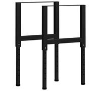 vidaXL Telai per Banco da Lavoro 2 pz in Metallo 55x(69-95,5) cm Neri