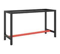 vidaXL Telaio Banco da Lavoro Nero e Rosso Opaco 140x50x79 cm Metallo