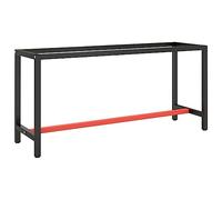 vidaXL Telaio Banco da Lavoro Nero e Rosso Opaco 170x50x79 cm Metallo