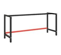 vidaXL Telaio Banco da Lavoro Nero e Rosso Opaco 180x57x79 cm Metallo