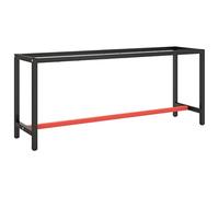 vidaXL Telaio Banco da Lavoro Nero e Rosso Opaco 190x50x79 cm Metallo