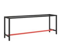 vidaXL Telaio Banco da Lavoro Nero e Rosso Opaco 210x50x79 cm Metallo