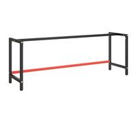 vidaXL Telaio banco da lavoro 220x57x79 cm Metallo Nero e rosso opaco