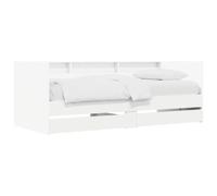 vidaXL Telaio del letto con storage Bianco 80 x 200 cm, Letto daybed compatto, rettangolare per camere moderne, salvaspazio, versatile, funzionale e stiloso