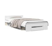 vidaXL Bedframe met opslag met lade Wit 80 x 200 cm Bewerkt hout