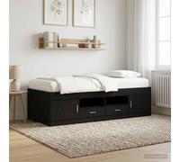 vidaXL Telaio del letto con storage con porta Rovere Nero 80 x 200 cm
