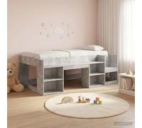 vidaXL Telaio del letto con storage Grigio Cemento 75 x 190 cm, Struttura letto moderna, con spazio per riporre, in legno funzionale e design elegante, arredo resistente