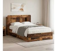 vidaXL Telaio del letto con storage Legno antico 120 x 190 cm