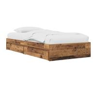 vidaXL Telaio del letto con storage Legno antico 80 x 200 cm