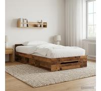 vidaXL Telaio del letto con storage Legno antico 80 x 200 cm