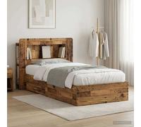 vidaXL Telaio del letto con storage Legno antico 90 x 190 cm