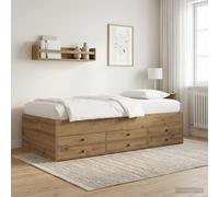 vidaXL Telaio del letto con storage Rovere Artigianale 80 x 200 cm