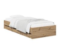 vidaXL Telaio del letto con storage Rovere Artigianale 90 x 200 cm