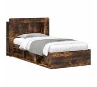 vidaXL Telaio del letto con storage Rovere Fumo 100 x 200 cm