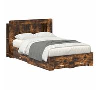 vidaXL Telaio del letto con storage Rovere Fumo 120 x 190 cm