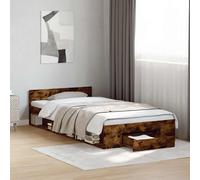 vidaXL Telaio del letto con storage Rovere Fumo 80 x 200 cm