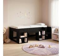 vidaXL Telaio del letto con storage Rovere Nero 75 x 190 cm