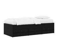 vidaXL Telaio del letto con storage Rovere Nero 80 x 200 cm