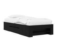 vidaXL Telaio del letto con storage Rovere Nero 80 x 200 cm