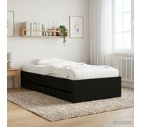 vidaXL Telaio del letto con storage Rovere Nero Legno ingegnerizzato