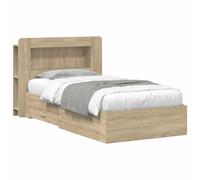 vidaXL Telaio del letto con storage Rovere Sonoma 100 x 200 cm