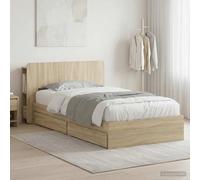 vidaXL Telaio del letto con storage Rovere Sonoma 75 x 190 cm
