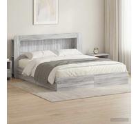 vidaXL Telaio del letto con storage Sonoma grigio 180 x 200 cm