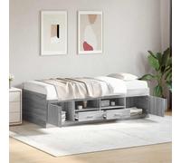 vidaXL Bedframe met opslag Grijs Sonoma 80 x 200 cm Bewerkt hout